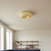 modern white glass round flush mount ceiling light