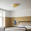 modern white glass round flush mount ceiling light