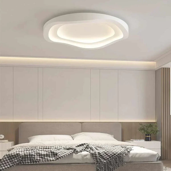 modern white iron acrylic ripple flush mount ceiling light
