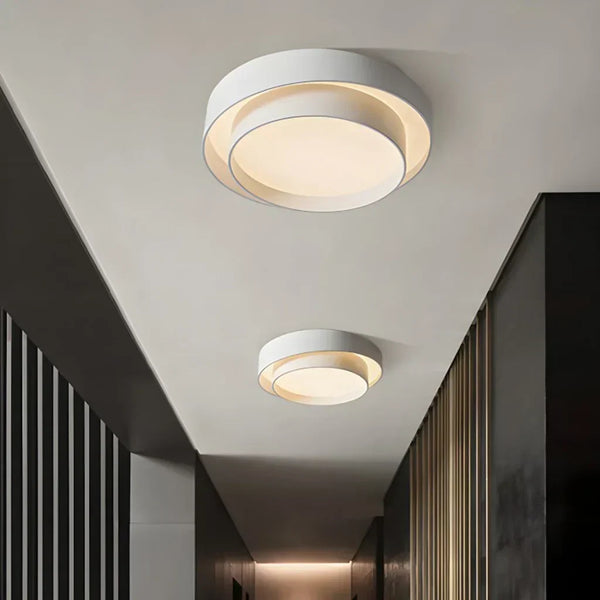 modern white iron disc flush mount ceiling light