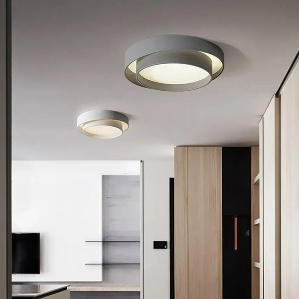 modern white iron disc flush mount ceiling light