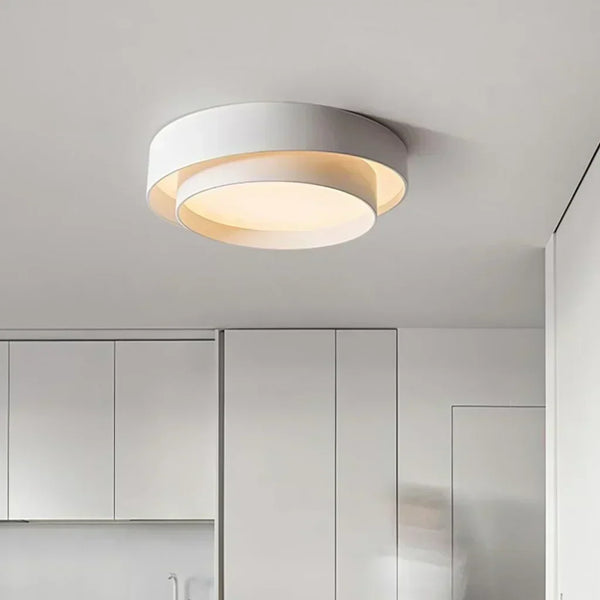 modern white iron disc flush mount ceiling light