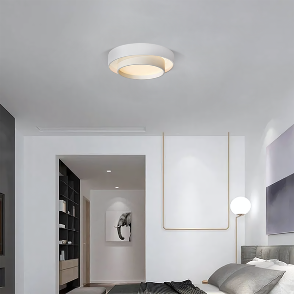 modern white iron disc flush mount ceiling light