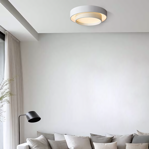 modern white iron disc flush mount ceiling light