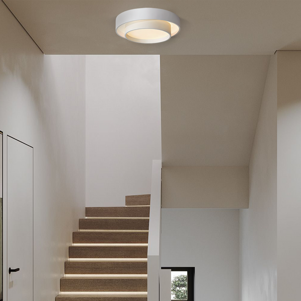 modern white iron disc flush mount ceiling light