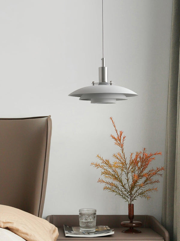 modern white iron drum pendant light