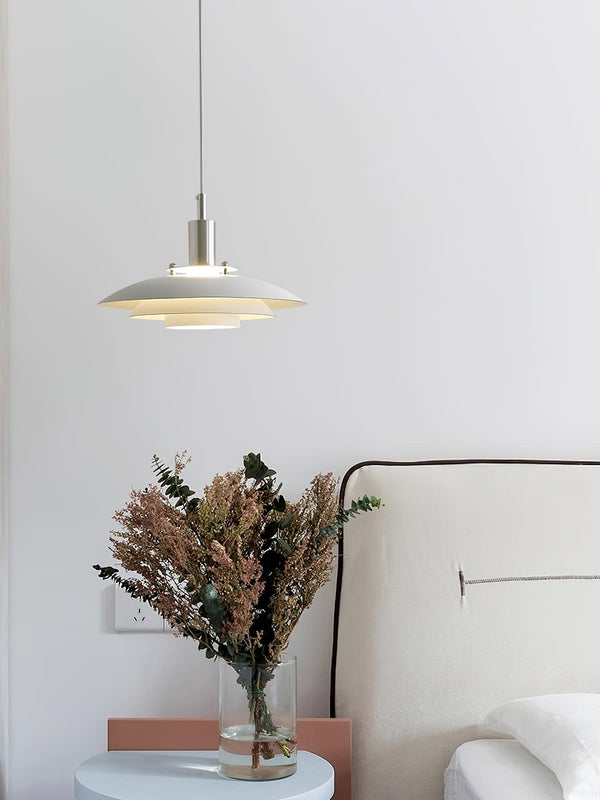 modern white iron drum pendant light