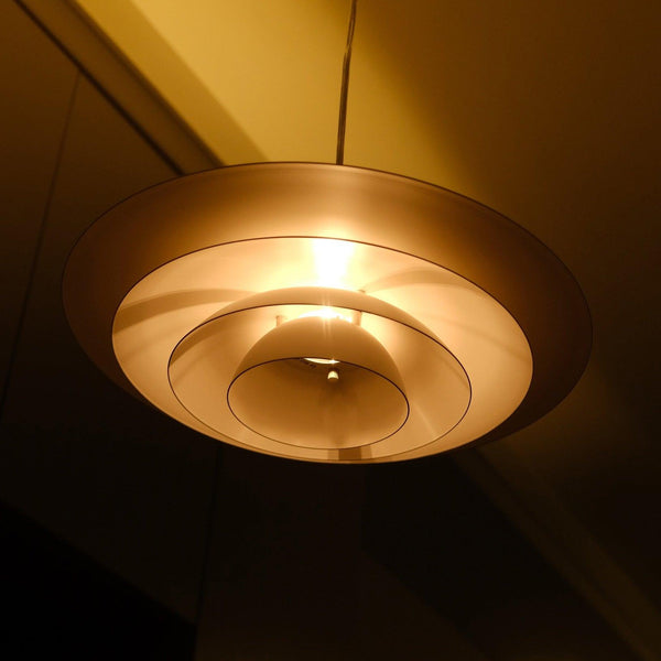 modern white iron drum pendant light