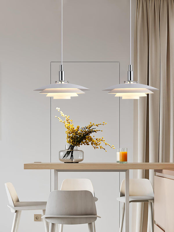 modern white iron drum pendant light