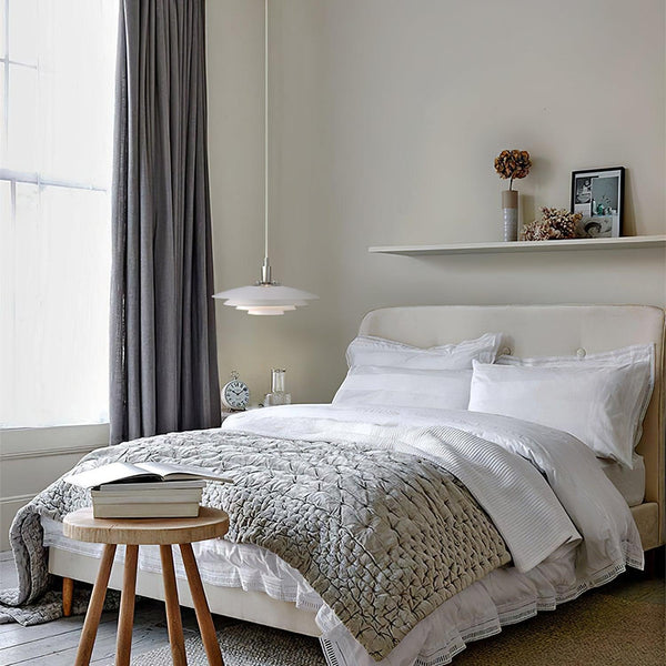 modern white iron drum pendant light