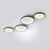 modern white iron wood circle array led flush mount