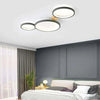 modern white iron wood circle array led flush mount