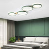 modern white iron wood circle array led flush mount