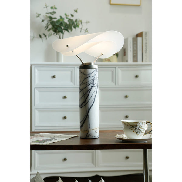 modern white marble acrylic led table lamp