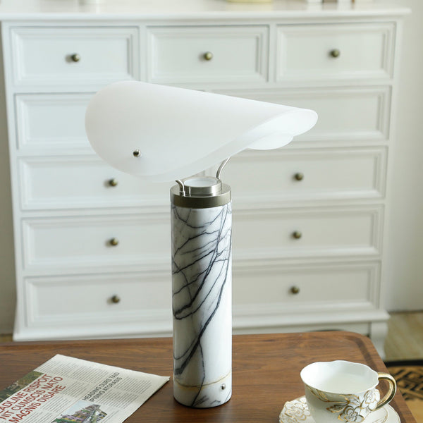 modern white marble acrylic led table lamp