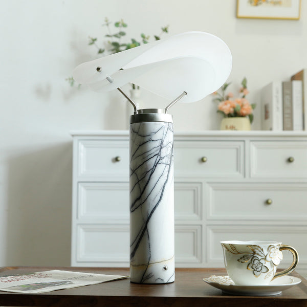 modern white marble acrylic led table lamp