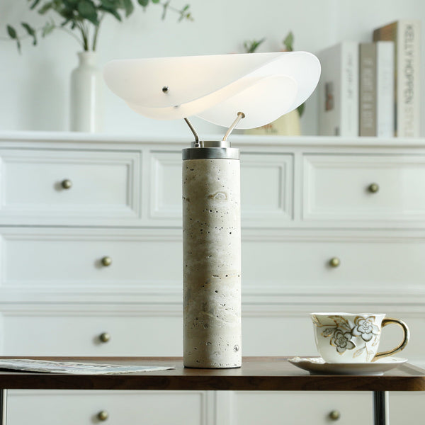 modern white marble acrylic led table lamp