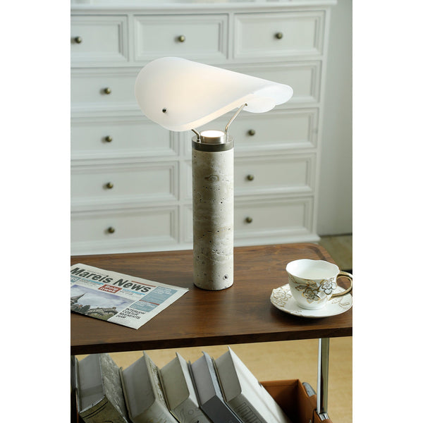 modern white marble acrylic led table lamp