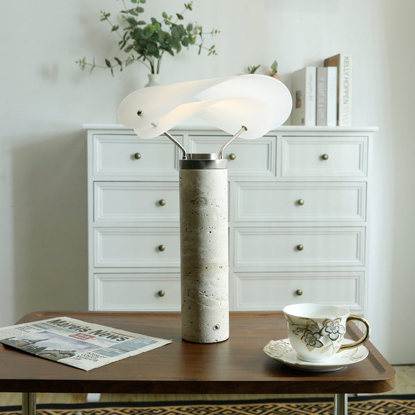 modern white marble acrylic led table lamp