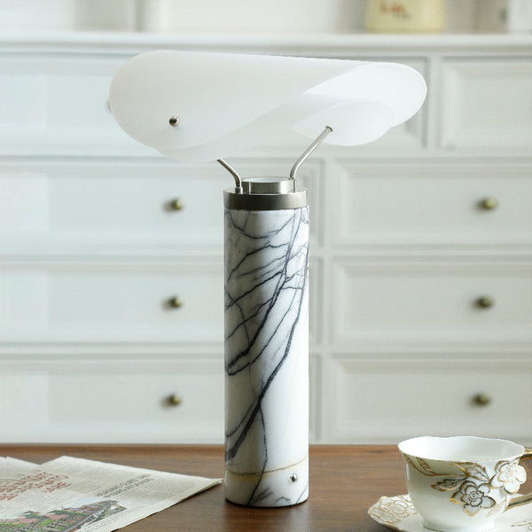 modern white marble acrylic led table lamp