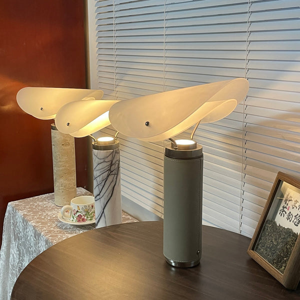 modern white marble acrylic led table lamp