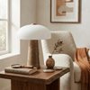 modern white marble glass dome led table lamp