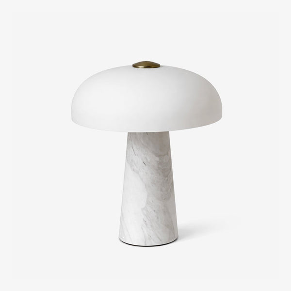 modern white marble glass dome led table lamp