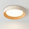modern white oak round led flush mount ceiling light