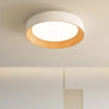 modern white oak round led flush mount ceiling light