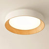 modern white oak round led flush mount ceiling light