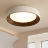 modern white oak round led flush mount ceiling light