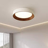 modern white oak round led flush mount ceiling light