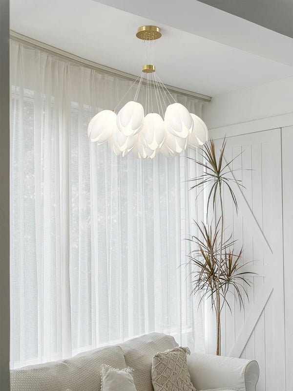 modern white pe acrylic tulip chandelier copper