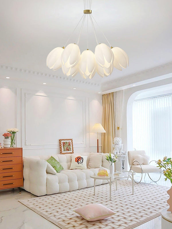 modern white pe acrylic tulip chandelier copper