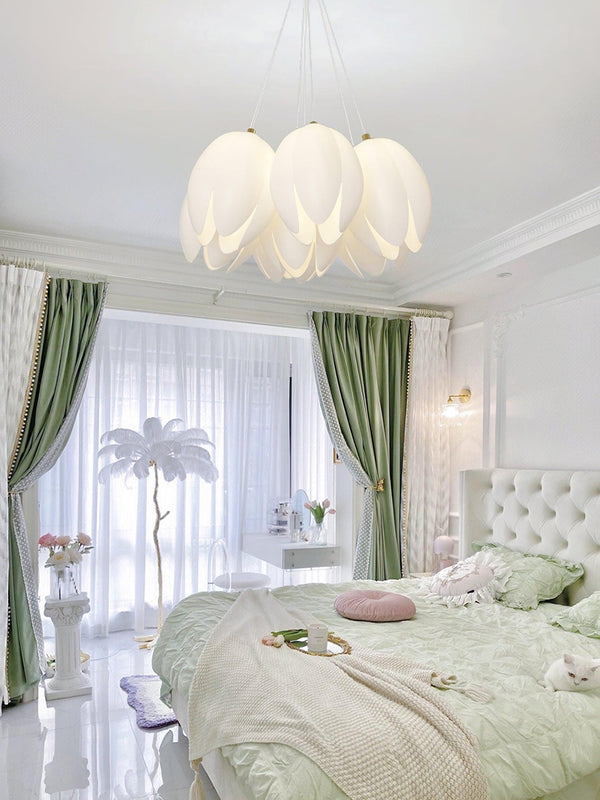 modern white pe acrylic tulip chandelier copper