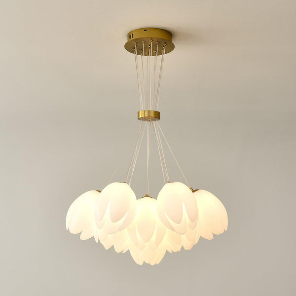 modern white pe acrylic tulip chandelier copper