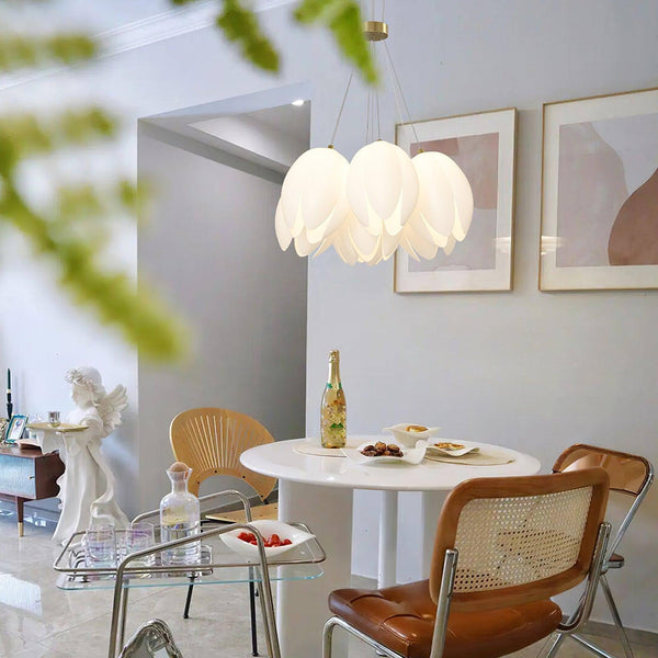 modern white pe acrylic tulip chandelier copper
