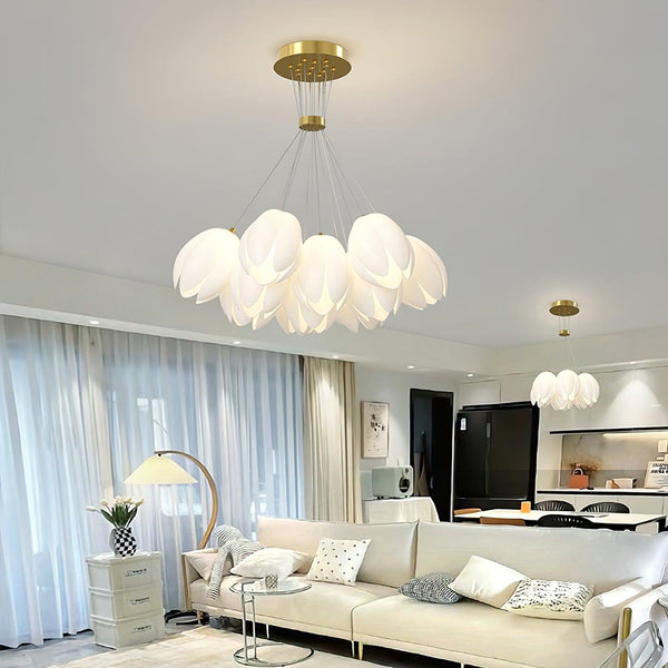 modern white pe acrylic tulip chandelier copper