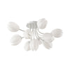 modern white pe tulip semi flush ceiling light
