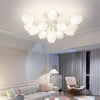 modern white pe tulip semi flush ceiling light
