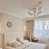 modern white pe tulip semi flush ceiling light