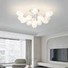 modern white pe tulip semi flush ceiling light