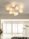 modern white pe tulip semi flush ceiling light