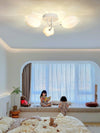 modern white pe tulip semi flush ceiling light