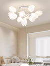 modern white pe tulip semi flush ceiling light