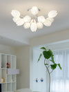modern white pe tulip semi flush ceiling light