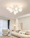 modern white pe tulip semi flush ceiling light