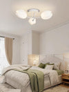 modern white pe tulip semi flush ceiling light