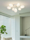 modern white pe tulip semi flush ceiling light
