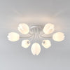 modern white pe tulip semi flush ceiling light